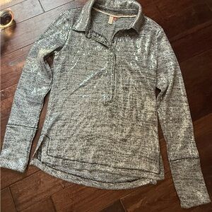 Anthropology Picro Gray Sequin Shirt.  Quarter snap.  Small